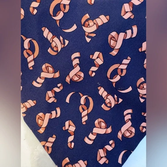 Gucci Navy Silk Necktie Ribbon Equestrian Nautical Motif Made in Italy 3.75 x60”